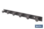 Perchero de pared negro | Material: acero inoxidable | Resistente y elegante | Disponible con diferentes colgadores - Cofan