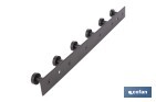 Perchero de pared negro | Material: acero inoxidable | Resistente y elegante | Disponible con diferentes colgadores - Cofan