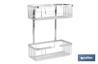 Cesta de ducha doble para baño | Organizador daño con fijación a pared | Disponible en 2 acabados - Cofan