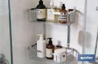 Cesta de ducha doble para baño | Organizador daño con fijación a pared | Disponible en 2 acabados - Cofan