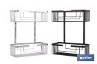 CESTA DE DUCHA DOBLE PARA BAÑO | ORGANIZADOR DAÑO CON FIJACIÓN A PARED | DISPONIBLE EN 2 ACABADOS