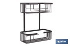 Cesta de ducha doble para baño | Organizador daño con fijación a pared | Disponible en 2 acabados - Cofan