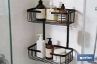 Cesta de ducha doble para baño | Organizador daño con fijación a pared | Disponible en 2 acabados - Cofan