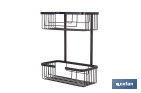 Cesta de ducha doble para baño | Organizador daño con fijación a pared | Disponible en 2 acabados - Cofan