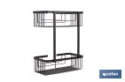 Cesta de ducha doble para baño | Organizador daño con fijación a pared | Disponible en 2 acabados - Cofan