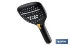 ANTI-LIMESCALE HAND-HELD SHOWER HEAD | BLACK BATHROOM FITTINGS | 3 SPRAY MODES