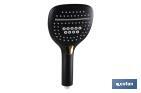 Anti-limescale hand-held shower head | Black bathroom fittings | 3 spray modes - Cofan