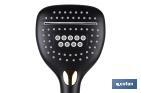 Anti-limescale hand-held shower head | Black bathroom fittings | 3 spray modes - Cofan