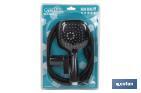 Shower kit | Black bathroom fitting | Hand-held shower head + hose + bracket included - Cofan