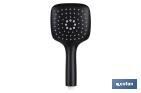 Shower kit | Black bathroom fitting | Hand-held shower head + hose + bracket included - Cofan