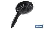 Hand-held shower head | Black bathroom fittings | 5 spray modes - Cofan