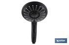 Hand-held shower head | Black bathroom fittings | 5 spray modes - Cofan