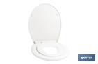 OVAL-SHAPED TOILET SEAT | MATERIAL: POLYPROPYLENE | SOFT CLOSE AND NOISELESS