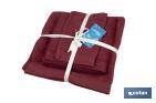 Set of 3 burgundy bath towels with 580g/m2 | Paris range | Set of bath towels made of 100% cotton - Cofan