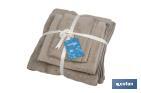 Set of 3 beige bath towels with 580g/m2 | Abisinia range | Set of bath towels made of 100% cotton - Cofan