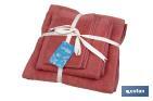 Conjunto de 3 toalhas de cor coral com 580 g/m2 | Gama Jamaica | Conjunto de toalhas 100% algodão - Cofan