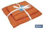 Lot de 3 serviettes de couleur orange avec 580 g/m2 | Gamme Amanecer | Lot de serviettes 100 % coton - Cofan