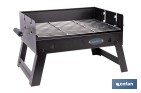 BARBACOA DE CARBÓN PORTÁTIL PLEGABLE | CON PARRILLA CROMADA | ASAS LATERALES | COMPACTA Y FÁCIL DE TRANSPORTAR | MEDIDAS: 45,5 X 34,5 X 31,5 CM