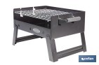 Barbacoa de carbón portátil plegable | Con parrilla cromada | Asas laterales | Compacta y fácil de transportar | Medidas: 45,5 x 34,5 x 31,5 cm - Cofan