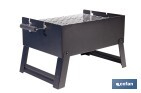 Barbacoa de carbón portátil plegable | Con parrilla cromada | Asas laterales | Compacta y fácil de transportar | Medidas: 45,5 x 34,5 x 31,5 cm - Cofan