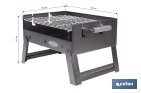 Barbacoa de carbón portátil plegable | Con parrilla cromada | Asas laterales | Compacta y fácil de transportar | Medidas: 45,5 x 34,5 x 31,5 cm - Cofan
