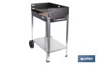 Barbacoa de carbón con ruedas | Parrilla regulable | Ladrillo refractario | Fácil de transportar y estable | Medidas: 56,7 x 36 x 83 cm - Cofan