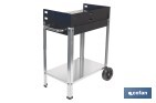 Barbacoa de carbón con ruedas | Parrilla regulable | Ladrillo refractario | Fácil de transportar y estable | Medidas: 56,7 x 36 x 83 cm - Cofan