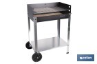 Barbacoa de carbón con ruedas | Parrilla regulable | Ladrillo refractario | Fácil de transportar y estable | Medidas: 56,7 x 36 x 83 cm - Cofan
