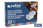 Firelighters for barbecue | Package of 32 pieces | Quick and clean method - Cofan