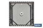 Mesa quadrada dobrável de cor branca | Peso máximo: 120 kg | Adequada para 6 pessoas | Dimensões aberta: 88 x 88 x 74 cm  - Cofan