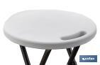 White folding stool | Suitable for indoor and outdoor use | Dimensions: 33 x 30cm wide x 46cm high - Cofan