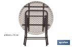 Mesa redonda dobrável de cor branca | Peso máximo: 120 kg | Adequada para 6 pessoas | Dimensões: Ø88 x 74 cm  - Cofan