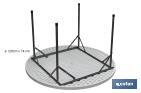 White folding round table | Maximum weight: 150kg | Suitable for 8 people | Open dimensions: Ø120 x 74cm  - Cofan
