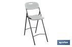 WHITE FOLDING BAR STOOL | SUITABLE FOR INDOOR AND OUTDOOR USE | DIMENSIONS: 77 X 44 X 109CM 