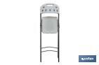 White folding bar stool | Suitable for indoor and outdoor use | Dimensions: 77 x 44 x 109cm  - Cofan