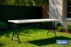 Mesa Plegable Rectangular con bloqueo de seguridad | Color: Blanco | Dos medidas a elegir - Cofan