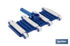 LIMPIAFONDOS FLEXIBLE PARA PISCINAS CON 8 RUEDAS | MEDIDAS DE 33 X 18 CM Y MANGO DE Ø 2,8 CM
