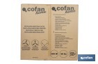 Ventilador industrial de pie con 3 velocidades en color negro | Potencia: 200 W | Gran caudal de aire | Oscilación 80° | Medidas: 81 x 81 x 189 cm - Cofan