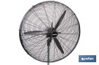 Ventilador industrial de pie con 3 velocidades en color negro | Potencia: 200 W | Gran caudal de aire | Oscilación 80° | Medidas: 81 x 81 x 189 cm - Cofan