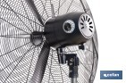 Ventilador industrial de pie con 3 velocidades en color negro | Potencia: 200 W | Gran caudal de aire | Oscilación 80° | Medidas: 81 x 81 x 189 cm - Cofan