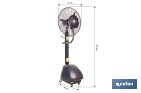 Ventilador industrial de pie con nebulizador | Depósito de 48 litros, 3 velocidades | Oscilación 90° y 3 aspas de aluminio - Cofan