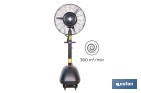 Ventilador industrial de pie con nebulizador | Depósito de 48 litros, 3 velocidades | Oscilación 90° y 3 aspas de aluminio - Cofan