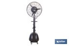 Ventilador industrial de pie con nebulizador | Depósito de 48 litros, 3 velocidades | Oscilación 90° y 3 aspas de aluminio - Cofan