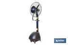 VENTILADOR INDUSTRIAL DE PIE CON NEBULIZADOR | DEPÓSITO DE 48 LITROS, 3 VELOCIDADES | OSCILACIÓN 90° Y 3 ASPAS DE ALUMINIO