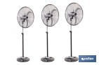 VENTILADOR DE PIE INDUSTRIAL CON 3 VELOCIDADES | 3 ASPAS DE ALUMINIO, FUNCIÓN DE OSCILACIÓN | DISPONIBLE EN DIFERENTES MEDIDAS Y POTENCIAS