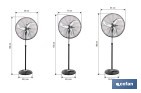 Ventilador de pie industrial con 3 velocidades | 3 aspas de aluminio, función de oscilación | Disponible en diferentes medidas y potencias - Cofan