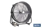 VENTILADOR INDUSTRIAL DE SUELO CON 3 VELOCIDADES | POTENCIA: 250 W | COLOR: NEGRO | ÁNGULO AJUSTABLE | CON RUEDAS Y ASA METÁLICA | MEDIDAS: 75 X 26 X 76 CM