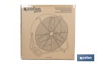 Ventilador industrial de suelo con 3 velocidades | Potencia: 250 W | Color: negro | Ángulo ajustable | Con ruedas y asa metálica | Medidas: 75 x 26 x 76 cm - Cofan