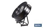 Ventilador industrial de suelo con 3 velocidades | Potencia: 250 W | Color: negro | Ángulo ajustable | Con ruedas y asa metálica | Medidas: 75 x 26 x 76 cm - Cofan