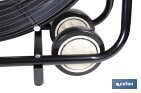 Ventilador industrial de suelo con 3 velocidades | Potencia: 250 W | Color: negro | Ángulo ajustable | Con ruedas y asa metálica | Medidas: 75 x 26 x 76 cm - Cofan